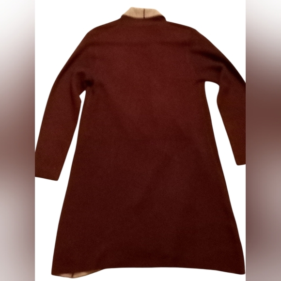 Chic Burgundy and Tan Women's Cardigan - Picture 13 of 14